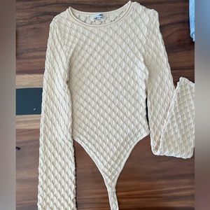 Cream Long-Sleeve Bodysuit